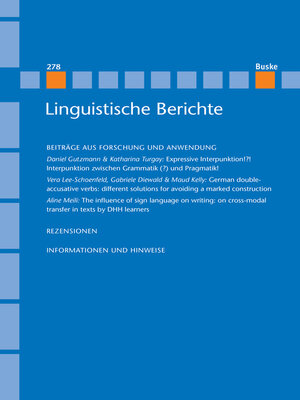 cover image of Linguistische Berichte Heft 278